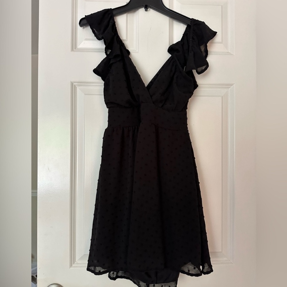 Altar'd State Black Ruffle Mini Dress